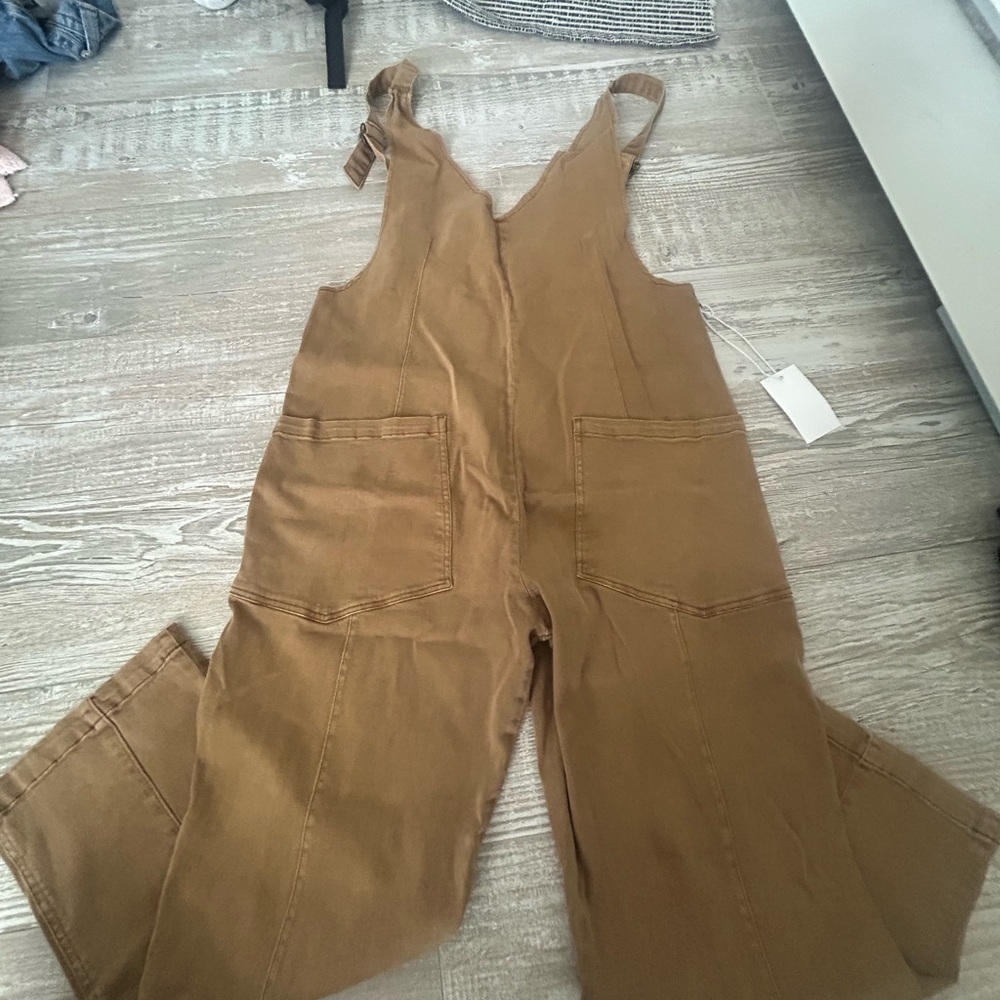 Zenana Outfitters Tan Overalls